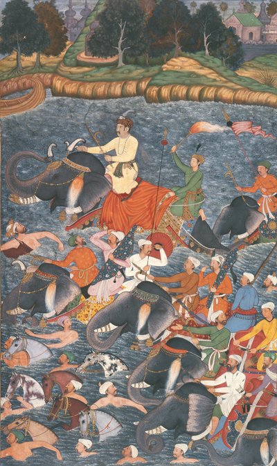 Emperor Akbar Crossing the River Ganges in 1567, from the 